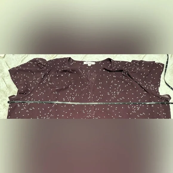 Monday Fun Plum Patterned Blouse Plus Size 3x - Picture 6 of 9